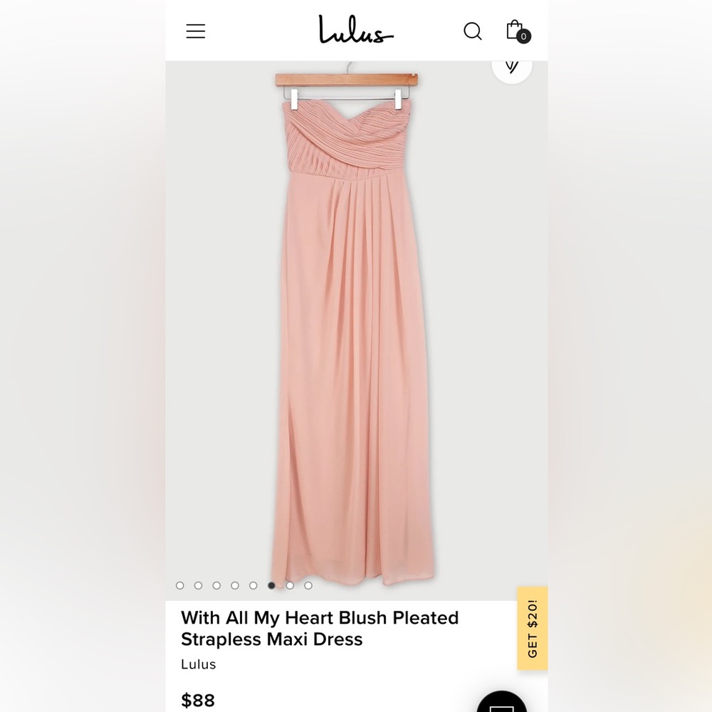 With All My Heart Blush Pleated Strapless Maxi Dress From Lulus